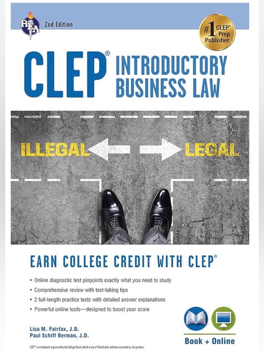 CLEP Introductory Business Law Prep Book Like New